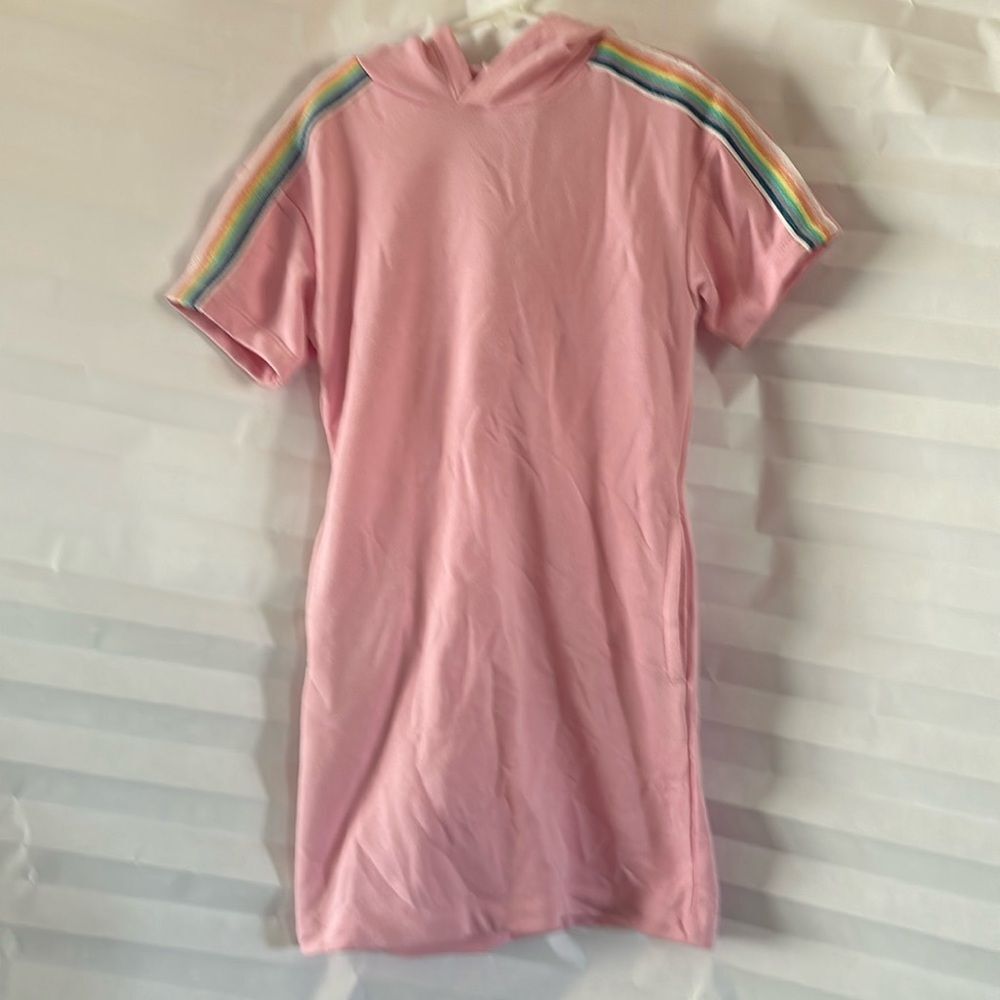 Extremely Me Pale Pink Hooded Sweatshirt Dress Girls 7/8 Cotton Polyester Blend